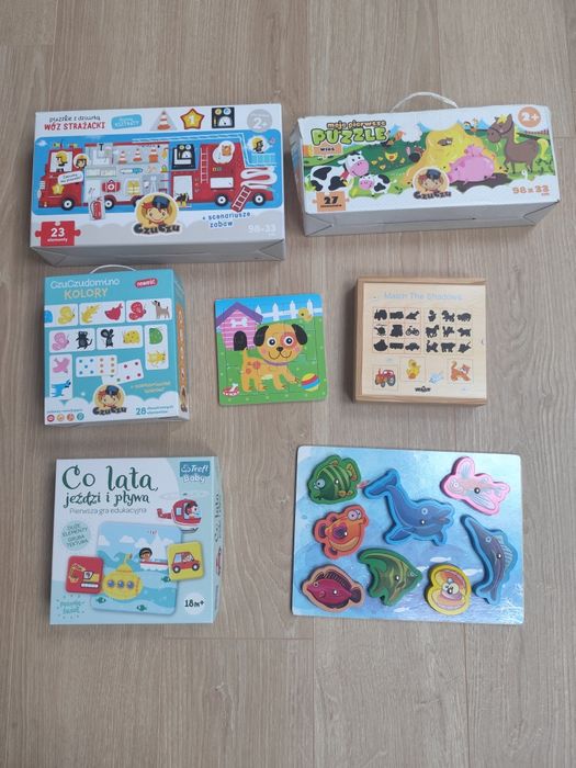 Duży zestaw 7 ukladanek dla dzieci 18mies + i 2+