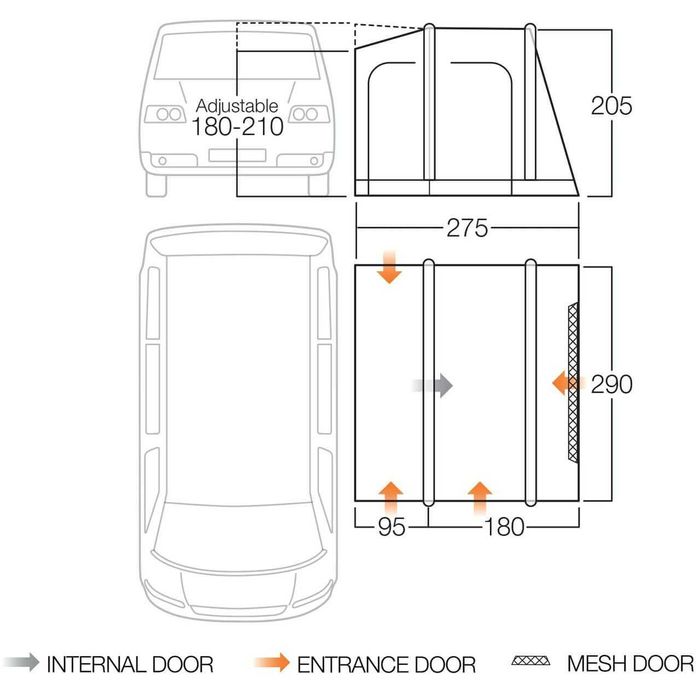 namiot dostawiany do auta VANGO Faros II Low