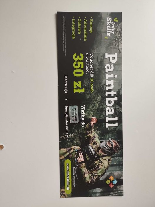 Voucher na paintball ( 350 zł)