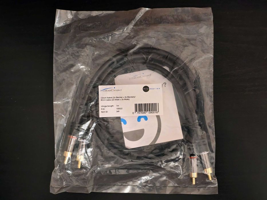 Kabel Audio Premium Stereo Cinch RCA 1m KabelDirekt Pro 349