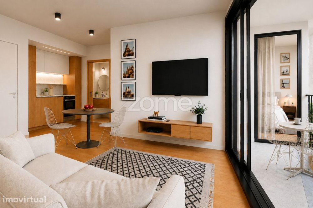 T1 Novo em Matosinhos Sul | Garagem | Varanda | Metro | 6.º Andar