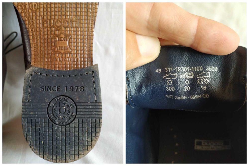 Туфли/Дерби/Броги/Оксфорды кожаные мужские "Bugatti" Размер 46