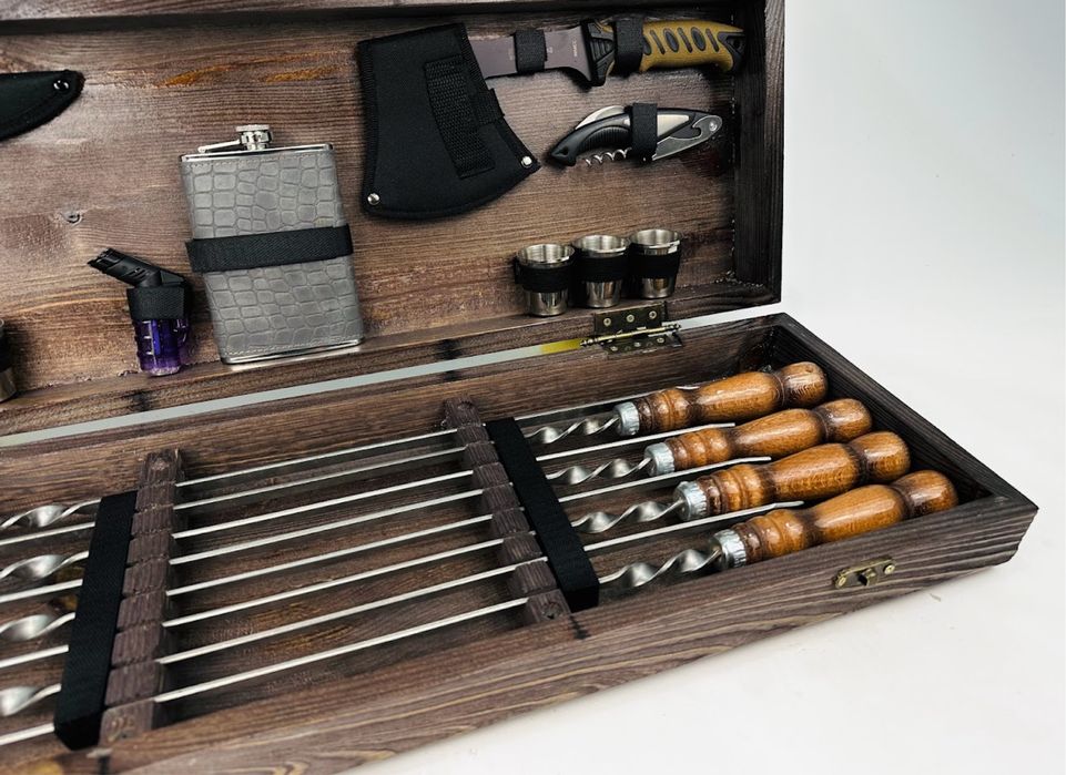 Подарочный набор Шампуров в деревянном ящике