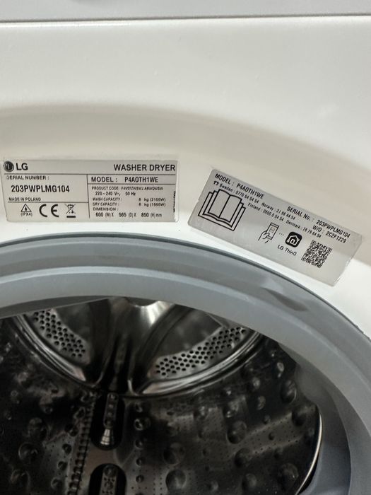 Пралка прально сушильна машина LG 2в1 8/6кг Model P4A0TH1WE