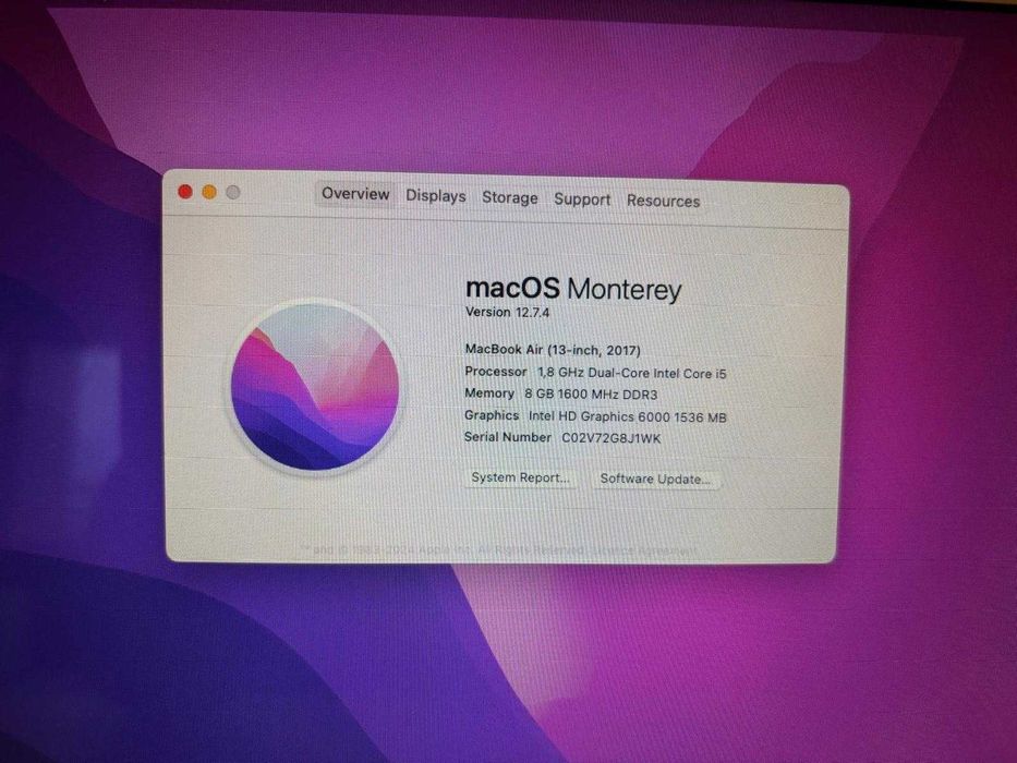 MacBook Air 13" (2017) — 8GB RAM /128GB SSD — Excelente Estado