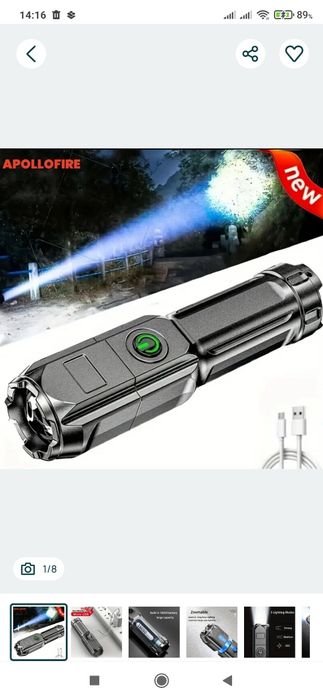 Ультро світлий перезаряжаємий фонарік