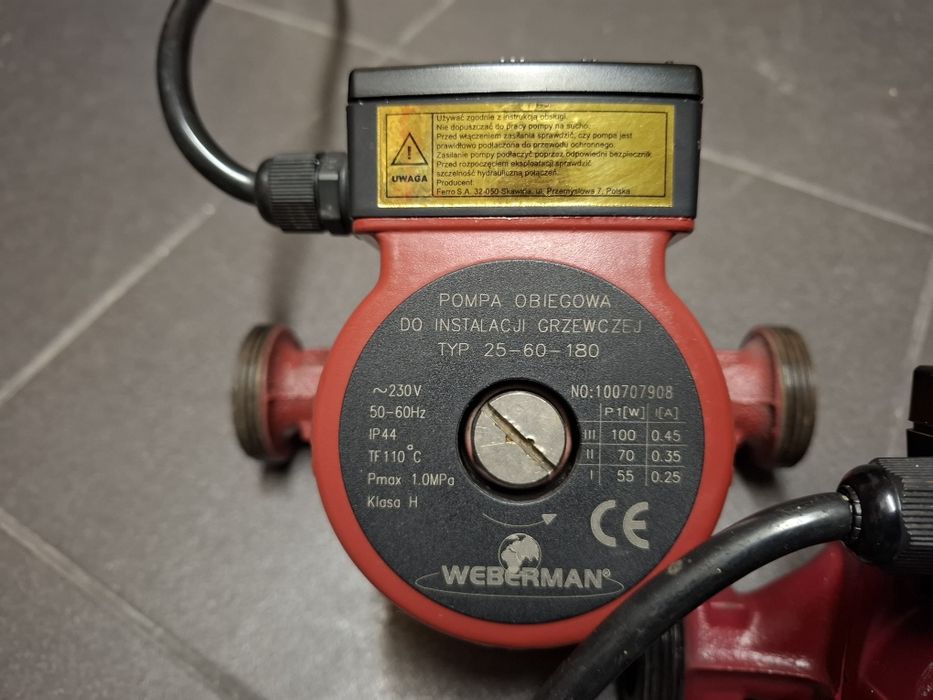 POMPA OBIEGOWA do instalacji grzewczej Weberman