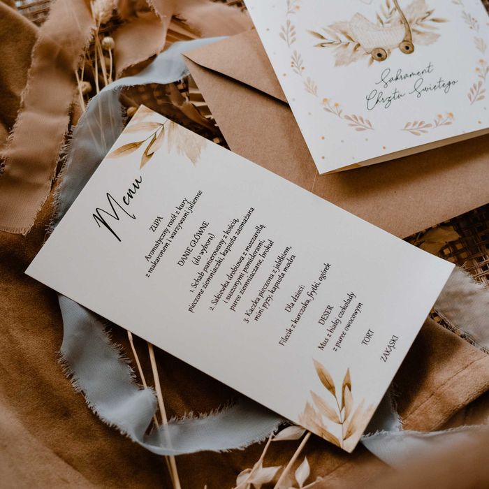 Menu na stół boho wózek