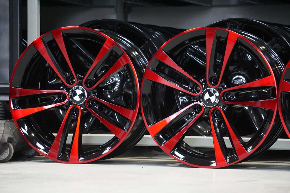 Alufelgi oryginał BMW 5x120 8Jx18 et34 cb72,6 czarne i red cnc