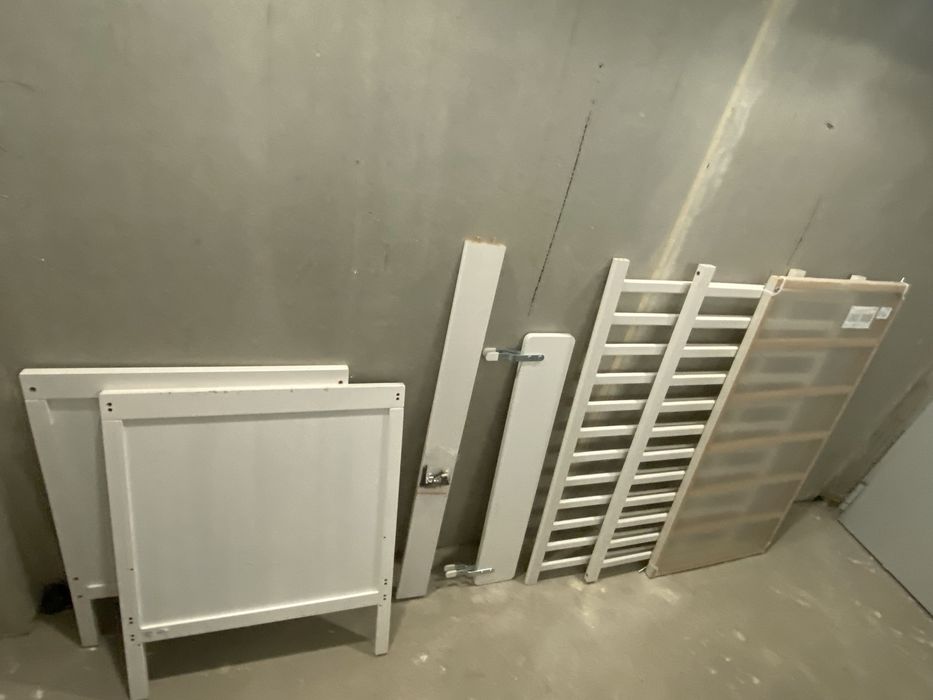 Lożeczko 120x60 ikea + barierka + materac