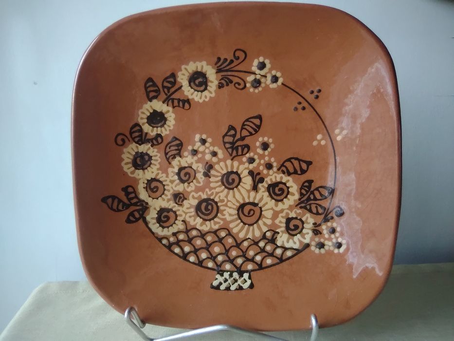 Talerz 29cm ceramika Łysa Góra Kamionka kolekcja PRL