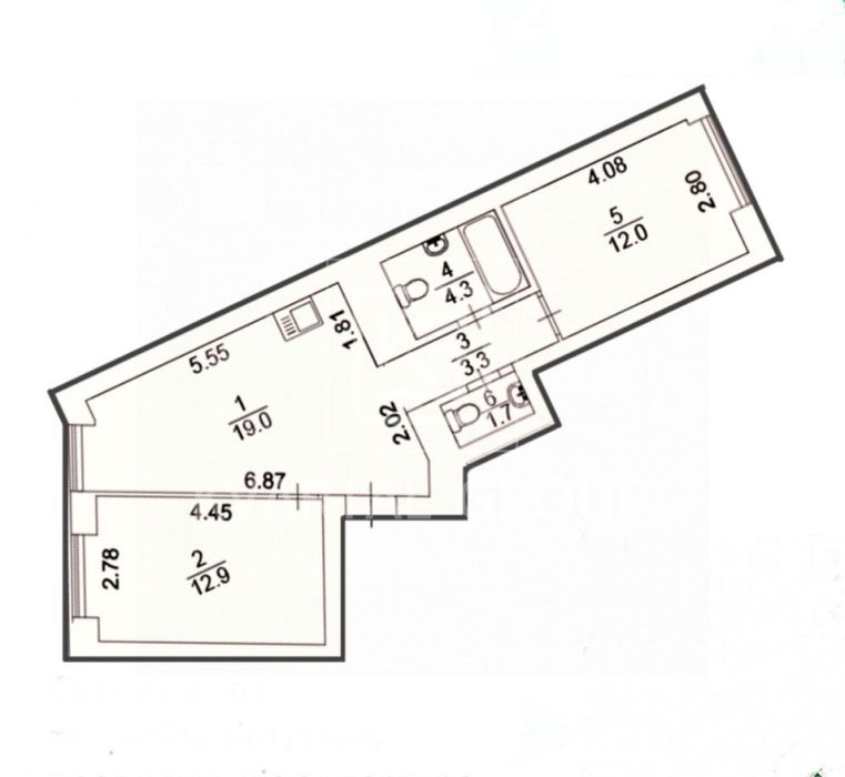 Продам 2 к.квартиру з початковим ремонтом 53 кв.м .  Бомбосховище +