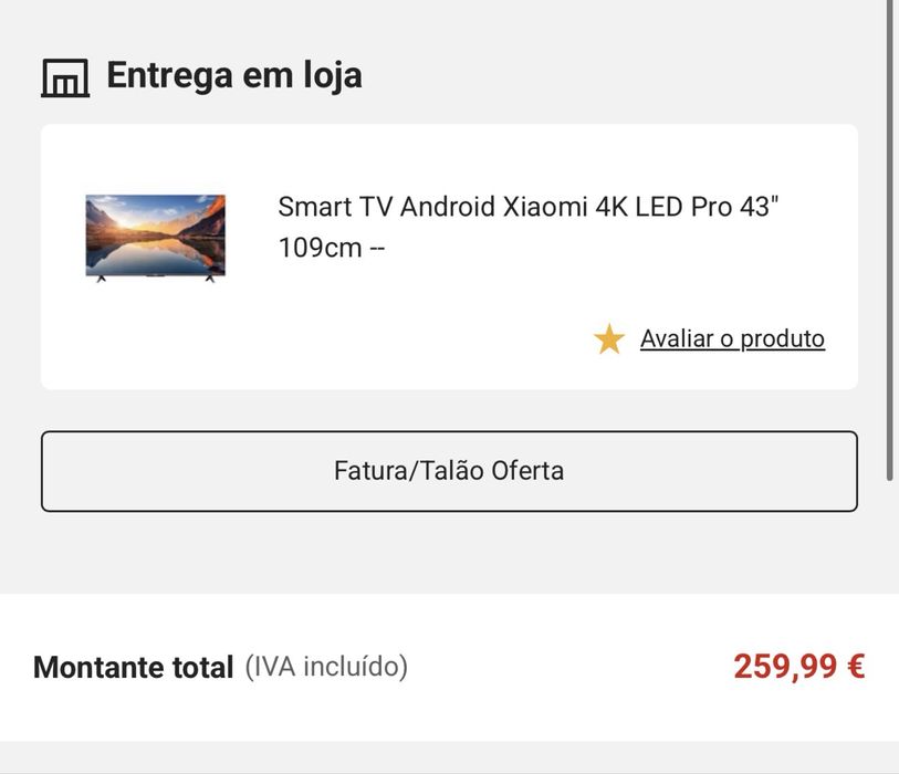 Tv Xiaomi 43” 4K usada como nova