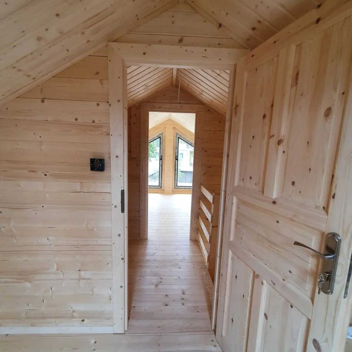 Drewniany domek letniskowy Horyzont 65 + 21 m2 - ROD, ośrodek wypoczyn