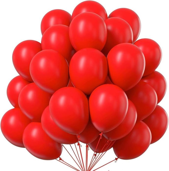 Zestaw Balonów Dekoracja Czerwone 100szt w czterech rozmiarach+taśma