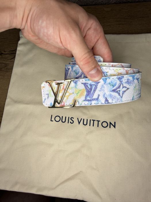 Ремень Louis Vuitton Ремінь Луи Витон  Кожа Белый Пояс
