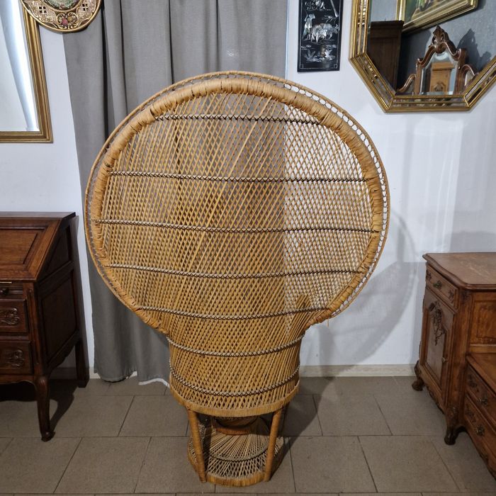 Piękny stylowy fotel rattanowy Paw