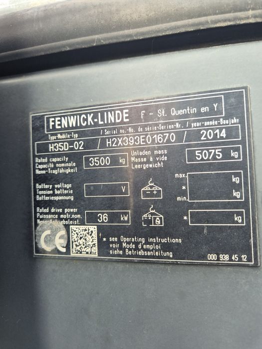 Wozek widłowy Linde H35 evo diesel