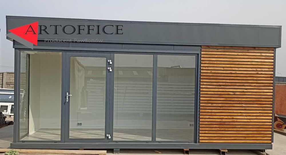 Pawilon handlowy biuro kiosk wystawowy showroom palarnia 6x3m