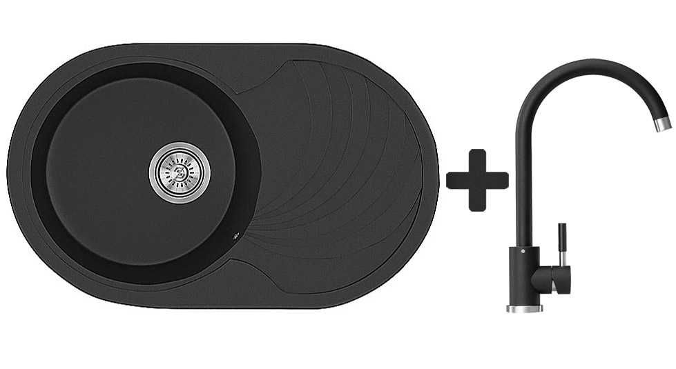 Кухонная мойка гранитная Stella Moderna, ВСЕ ЦВЕТА + Кран Бесплатно