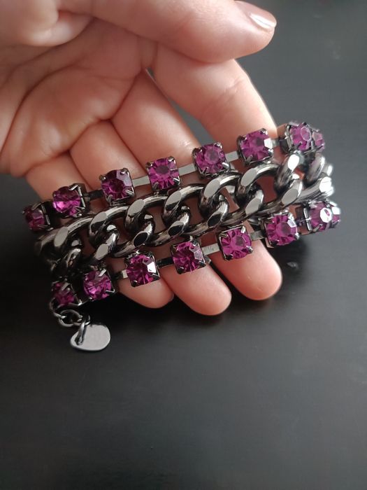 Szeroka fioletowa bransoletka