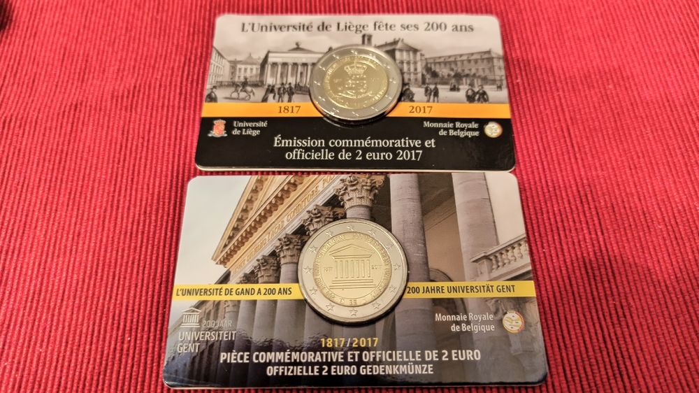 Cartões coincards Bélgica 2 euros comemorativos