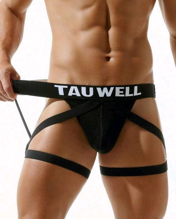Bielizna jockstrap uprząż męska pasy na uda stringi TAUWELL sport S