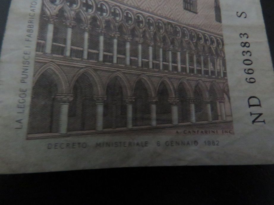 Nota de 1000 lire italiana Antiga