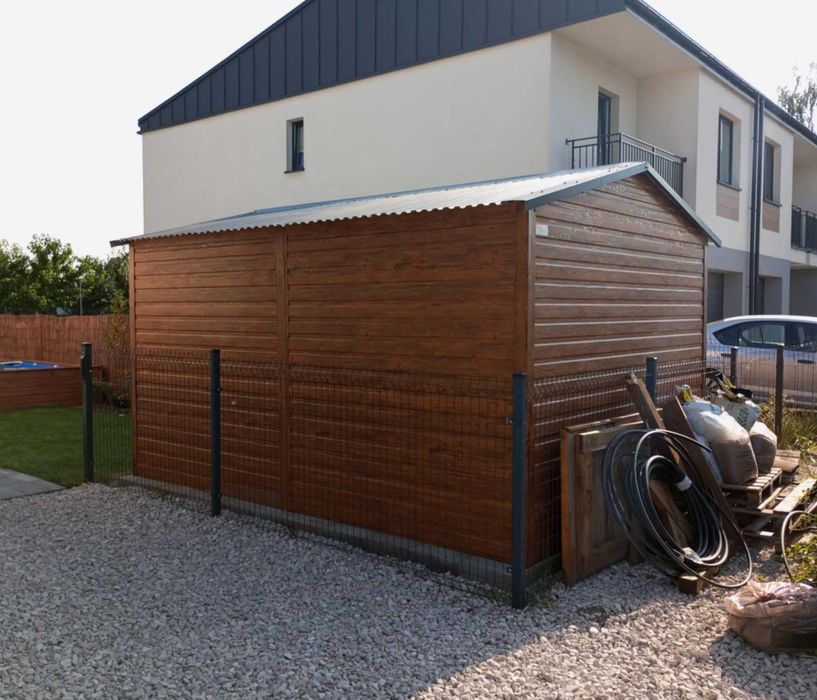 Domek narzędziowy garaż ogrodowy drewnopodobny dwuspad PRODUCENT (238)