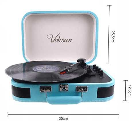 PIĘKNY GRAMOFON w Walizce RETRO z LAT 50-tych! Bluetooth USB -nowy gw.