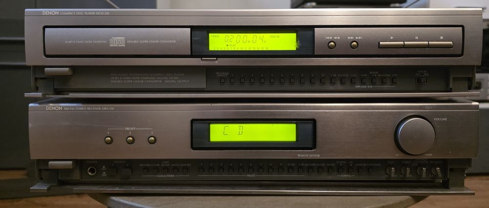 Denon AM FM stereo receiver DRA 210 + compact disc Player DCD 210