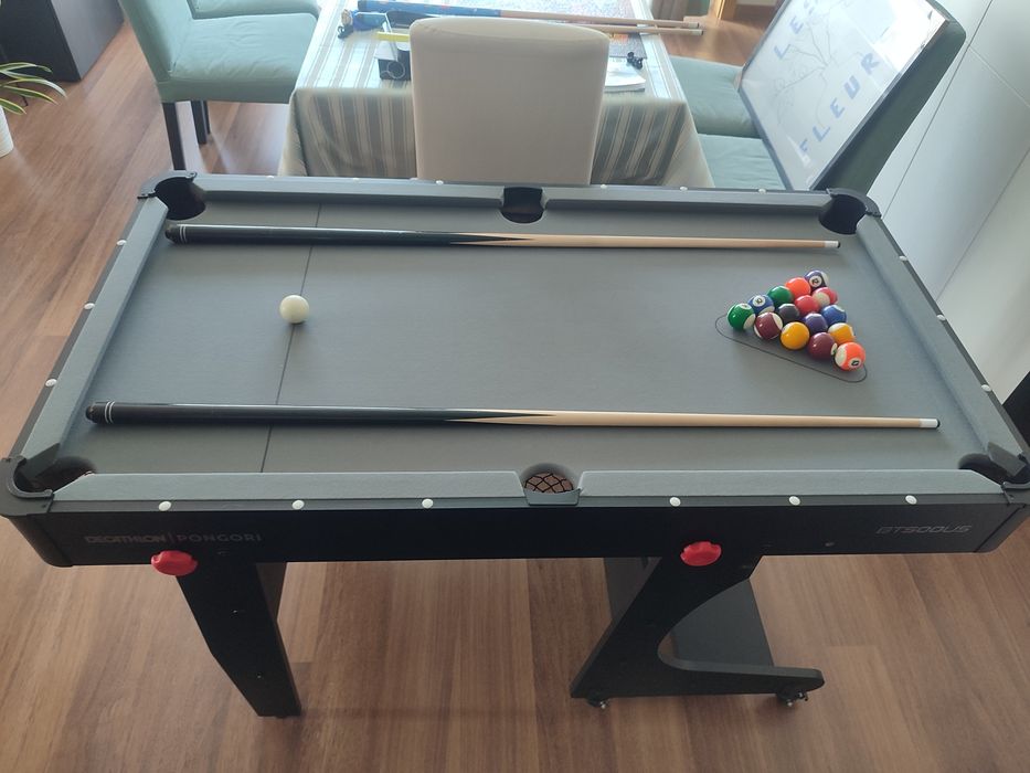 Mesa de Bilhar Americano Dobrável BT500 Decathlon – Como Nova