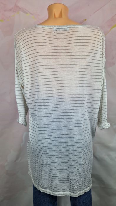 Bluzka/sweterek z rękawem 3/4 na wiosnę next 48 4xl plus size biała w