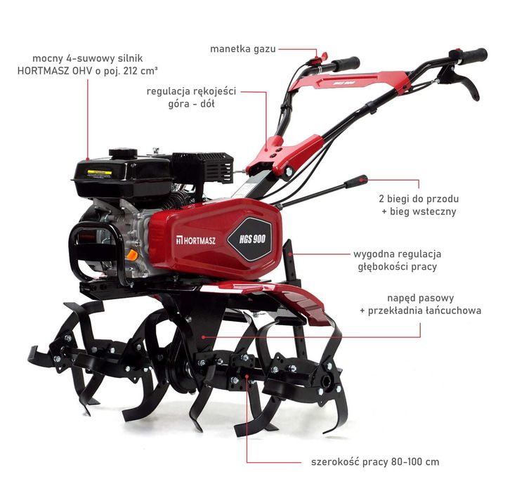 HORTMASZ HGS 900 / Glebogryzarka spalinowa z napędem na noże