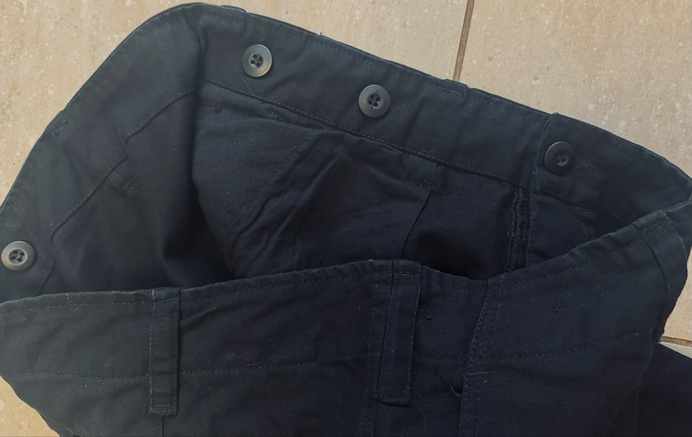 Mil-Tec – męskie spodnie cargo / bojówki militarne czarne L/XL bawełna jak nowe