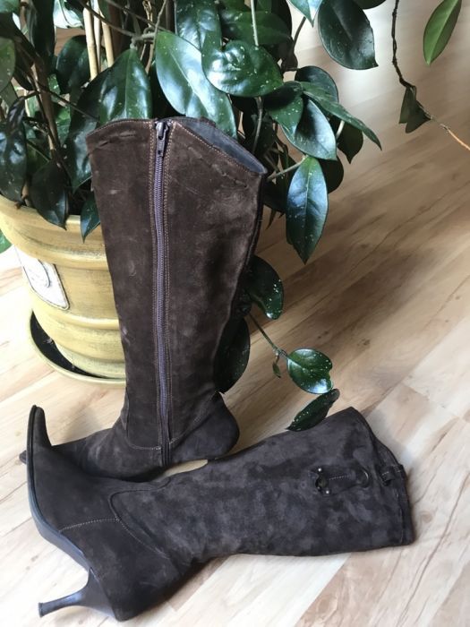 Kozaki skórzane zamszowe 37 Venezia