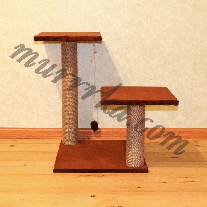 Кігтеточка с двома лежанками,джут/бавовна /сизаль, дряпка, когтеточка