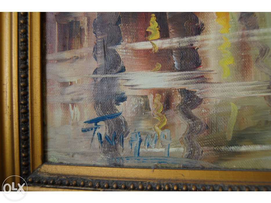 quadro Pintura original do choupal de Coimbra 1967 Fernando Viana