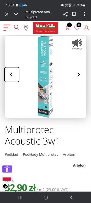 Podkład pod panele  ARBITON MILTIPROTECT  ACOUSTIC 3w1.  25zł/m.