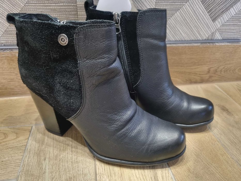 Botki Hilfiger Denim – skóra naturalna słupek 38