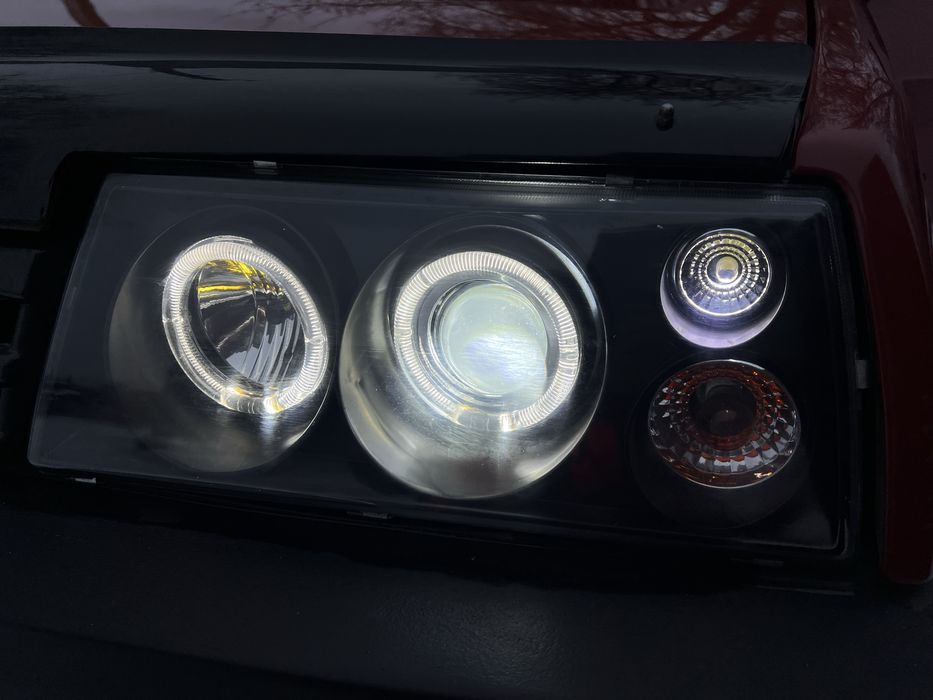 Фары ваз 2108,2109,099 тюнинг Ангельские глазки с линзой черные