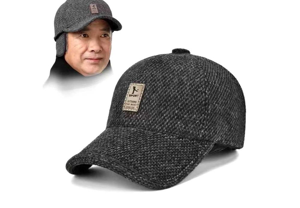 czapka męska zimowa z daszkiem baseball /nowa