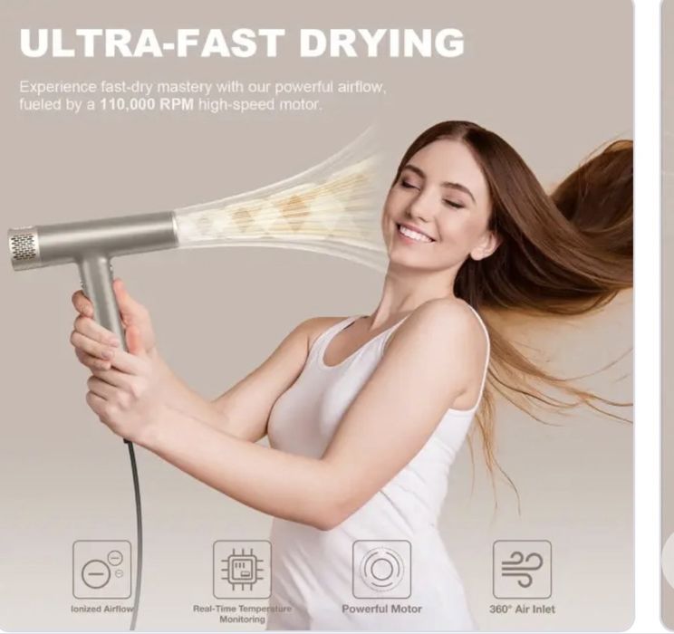 Професійний фен YAPOY з іонним насиченням із захистом від перегріву