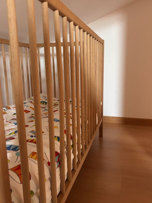 Berço Madeira + Colchão + Edredon