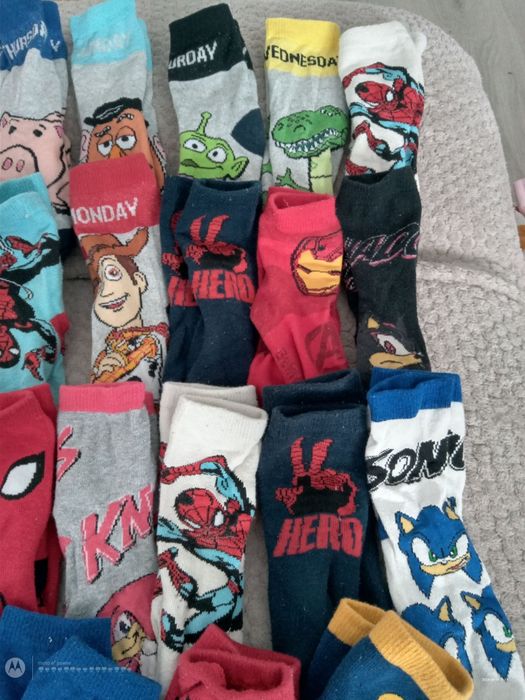 27 - 30 paka zestaw skarpetek spiderman Sonic toy story