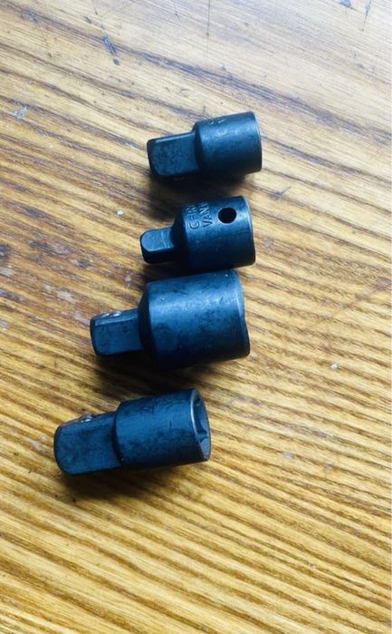 4 шт перехідників для головок трещоток ударних гайковертів 1/4 3/81/2