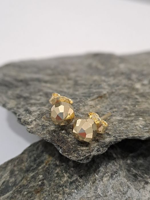 Śliczne złote kolczyki Kuleczki Błyszczące Pr.585 Nowe 0.6 cm
