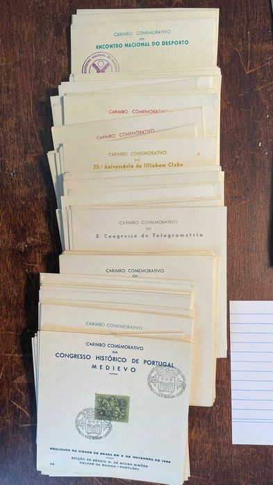 Lote de 140 Carimbos comemorativos editados por Sérgio W. De Sousa Simões de 1959 a 1976