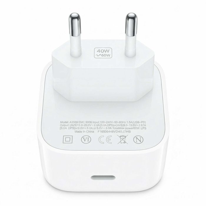 ZESTAW - Ładowarka 60W USB-C + Kabel do Apple iPhone iPad MacBook | NOWY