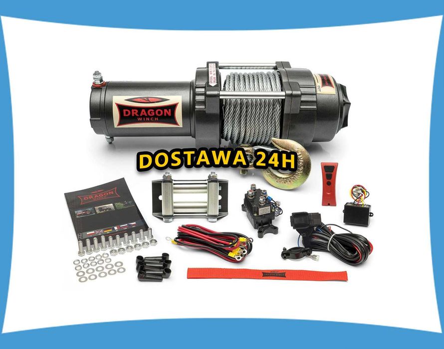 1,6T WYCIĄGARKA DRAGON 12V ELEKTRYCZNA wciągarka linowa pługa quada
